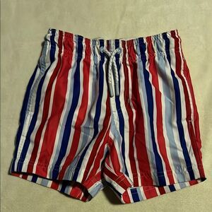 Cat & Jack Red and Blue Swim Trunks Nautical Stripes